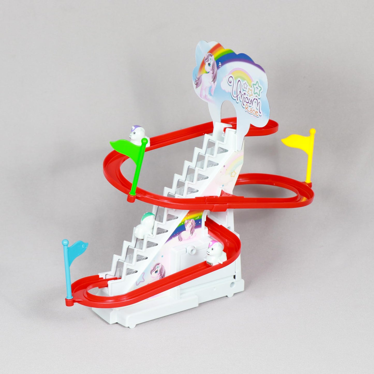 AGILE Track Racing Toys for Kids - Small Stair Climbing Toys for Kids, Escalator Toy with Lights and Music (Design 3)