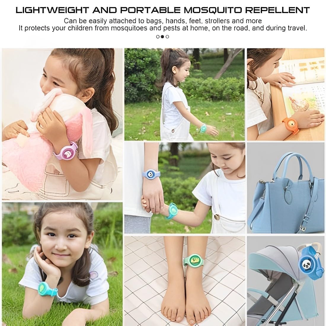 AGILE Flashing  Anti-mosquito Wrist band for kids and baby, Plant Essential Oils + Silicone, 22cm*3.5cm, 16g, Indoor & Outdoor Use