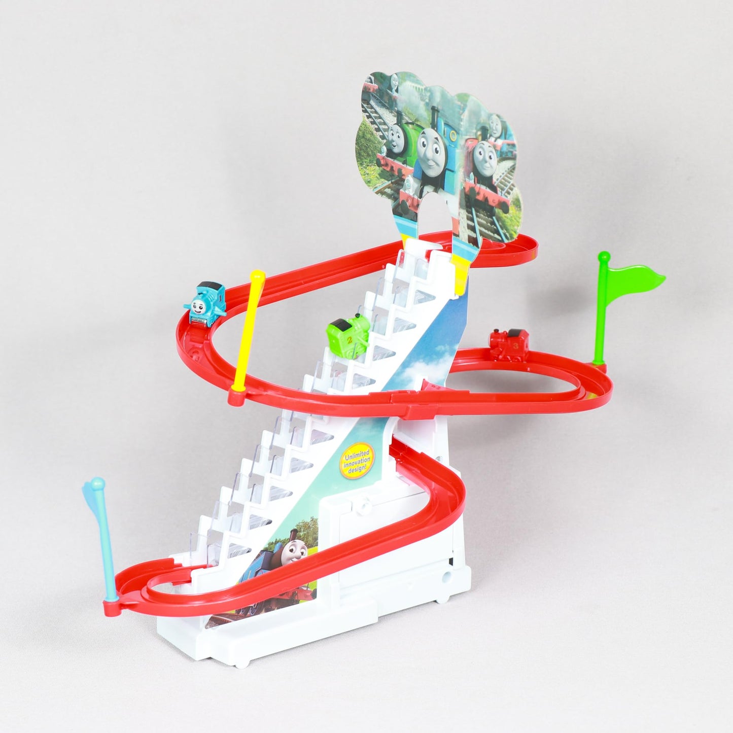 AGILE Track Racing Toys for Kids - Small Stair Climbing Toys for Kids, Escalator Toy with Lights and Music (Design 3)