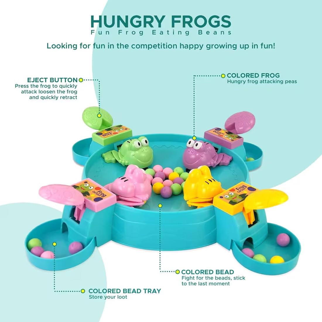 Agile Hungry Frog Games Eating Beans Games | Indoor Games Interactive Game Toy of Family Board Games for Kids | Interactive Game Toys Multiplayer Game for 2 Player