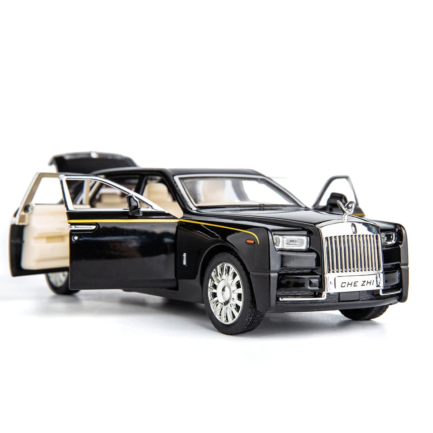 Rolls-Royce Phantom Model Car,Zinc Alloy Pull Back Toy car with Sound and Light for Kids Boy Girl Gift(White)