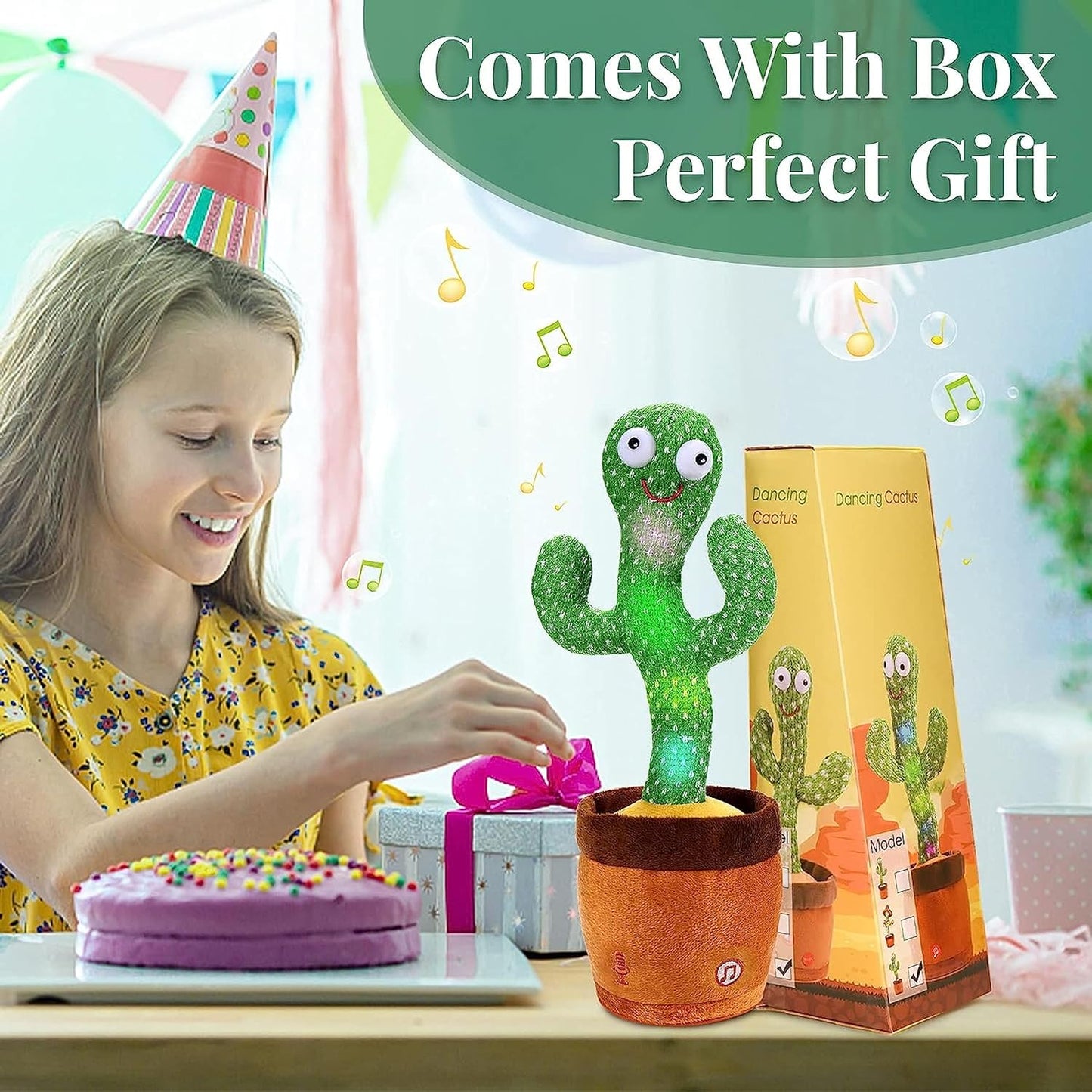 Agile Dancing Cactus Toys for Kids Educational Plush Baby Toy Talking & Singing Electronic Pets for 6 to 12 Months Toddler Repeats What You Say Voice Recorder Musical Toys with 120 Songs